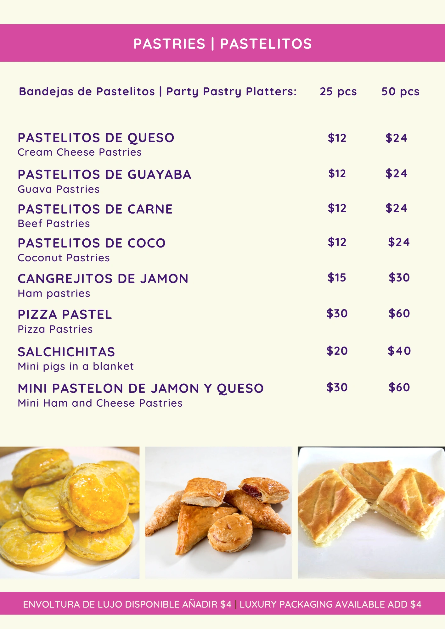 Party pastries / Pastelitos